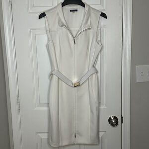 Like New Tommy Hilfiger White Sleeveless Belted Dress Size 16